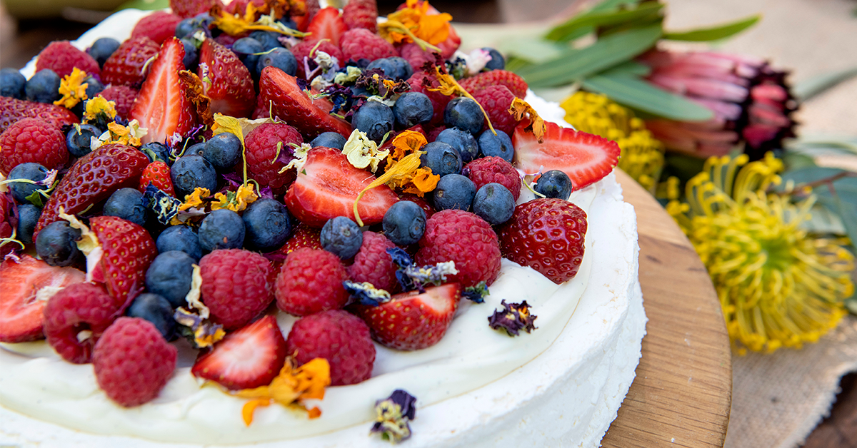Summer Berry & Whipped Cream Pavlova