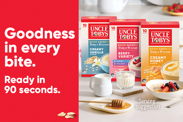 Warm up your mornings with Uncle Tobys!