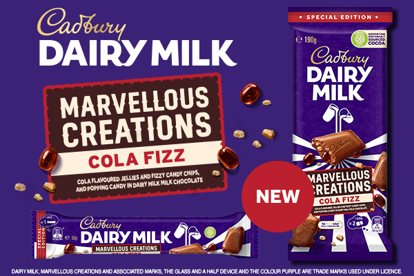NEW Cadbury Marvellous Creations Cola Fizz Block and Bar!